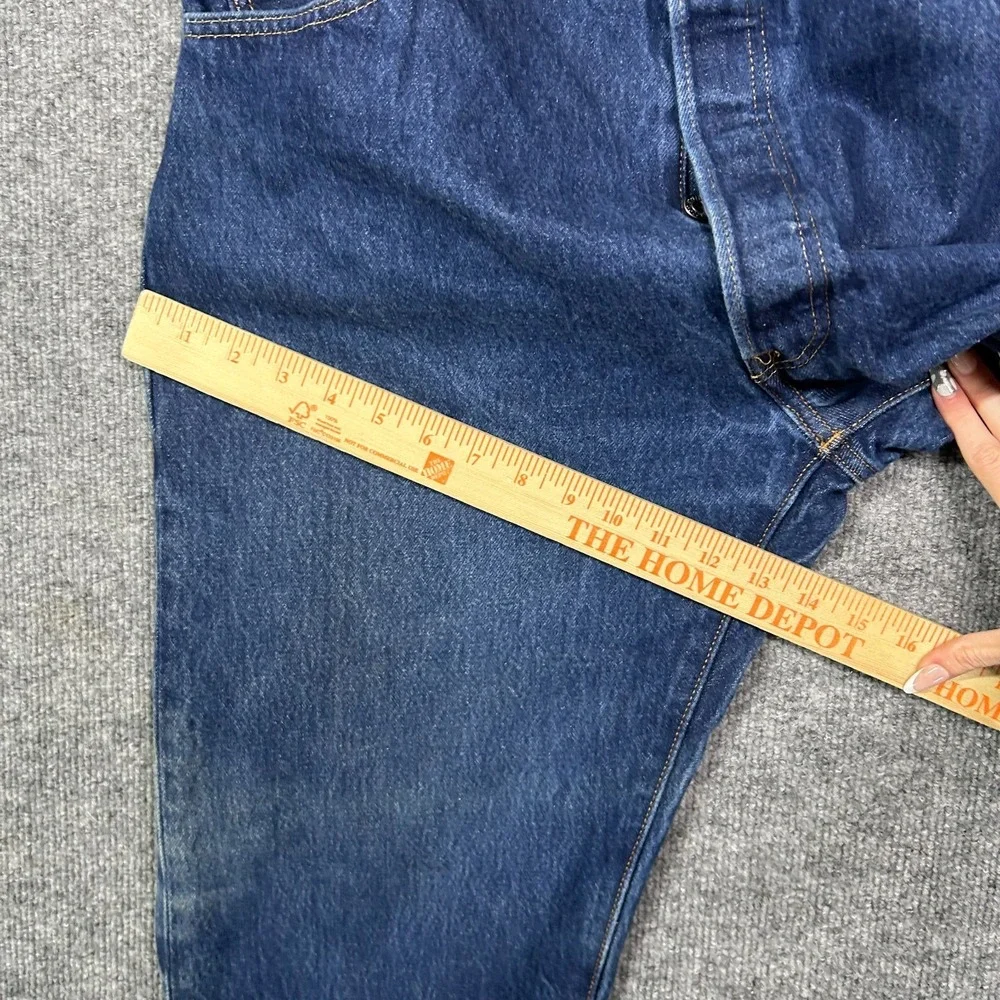 Levi's 501 Straight Jeans Mens Black Denim Pockets Classic Button Fly - 42X32